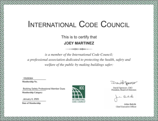 Individual Membership Certificate