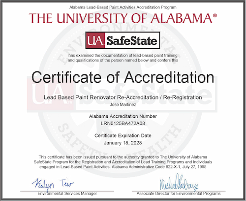 University Of Alabama Certificate Of Accreditation